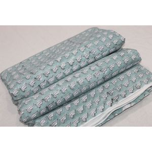 Mint <b>Green</b> Leaf Buti Print Hand Block Printed Cotton Fabric Wholesale Lightweight Cotton Fabric Indian Floral Dress Making - Product Image 1