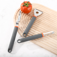 Utensilios de Cocina, Pelador Giratorio Manual de Acero Inoxidable con Cuchilla Dentada para Manzanas, Verduras y Frutas