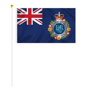 70周年英国禧年白金女王伊丽莎白二世挥舞旗帜
