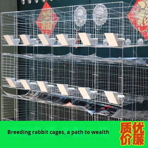 Équipement de ferme avicole 12 Cages à lapins Cages à lapins d'élevage soudées galvanisées Nichoir et Cages à lapins - Product Image 5