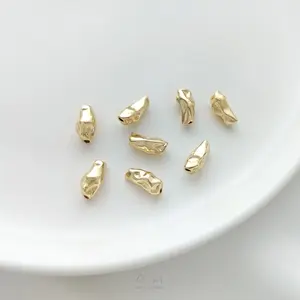 14k Gold Plated Baroque Irregular Shaped Loose Spacer Shaped Stone Beads For Jewelry Making Diy Bracelet Necklace Accessories