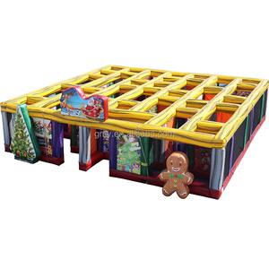 Nouveau design de labyrinthe gonflable de Noël en forme de pain d'épices, portable pour l'extérieur, labyrinthe gonflable amusant, <span class=keywords><strong>jeux</strong></span> sportifs - Product Image 4