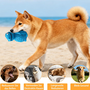 Jouet à mâcher indestructible pour chien, en caoutchouc, motif dinosaure de dessin animé, durable, pour la dentition et la distribution de friandises, jouet de puzzle pour chien - Product Image 4
