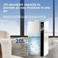 Humidificateur purificateur à ultrasons à atomisation automatique à humidité constante 130W 20L pour usage domestique et hôtelier avec télécommande tactile