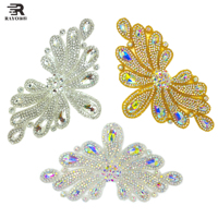 Patchs 3D à une lettre avec appliques perlées en strass brillant pour robe de mariée ou décorations