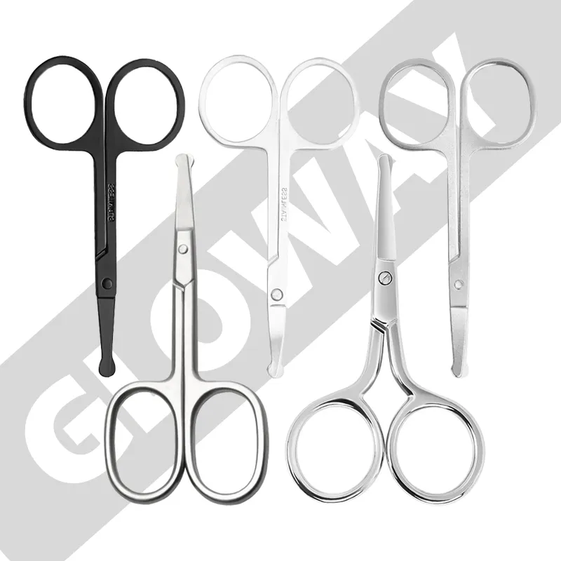 Safety Rounded Blunt Tip Nose Hair Scissor Stainless Steel Eyebrow Scissors Facial Hair Trimming Scissors For Men Women