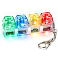 Porte-clés en plastique avec interrupteur d'éclairage, design de logo, personnalisation de touches de clavier DIY, décompression, personnalisation de touches en acrylique