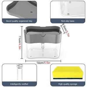 Tempat Spons Cuci Piring 2 in 1 dengan Logo Kustom, Dispenser Sabun Plastik, dan Wadah Spons Cuci Tangan Berbahan Plastik - Product Image 6