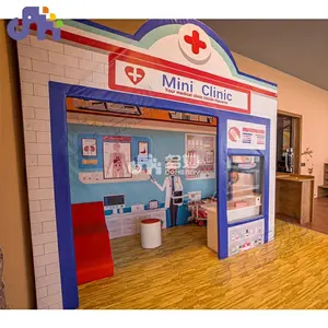 มินิโรงพยาบาลคลินิกหมอในร่มโรงละครไม้รวมถึงของเล่นชุดผู้ผลิตปรับแต่งเด็กแกล้งเล่นชุด