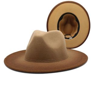 Chapeau Fedora Vintage Bicolore à Rayures pour l'Hiver, Décontracté, Extérieur et Soirées - Product Image 5
