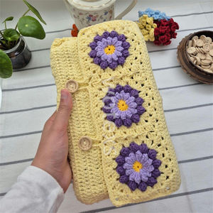 Haute qualité fleurs violettes couverture de <span class=keywords><strong>livre</strong></span> <span class=keywords><strong>au</strong></span> <span class=keywords><strong>crochet</strong></span> couverture en coton à la main cadeau <span class=keywords><strong>au</strong></span> <span class=keywords><strong>crochet</strong></span> pour écrivains <span class=keywords><strong>Crochet</strong></span> E-Reader couverture - Product Image 3