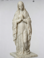 Statue de la Vierge Marie en PolyRésine, Sculpture Religieuse, Artisanat Catholique Peint à la Main, Thème Musique et Amour, pour la Maison et l'Église
