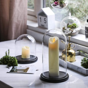 Wholesale Custom 5.7x10.4 Black MDF Base Cheep Lead Free clear Glass Dome for Home Decoration - Product Image 5