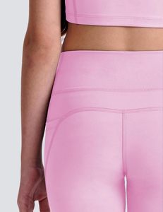 Pantaloni da Yoga neri alla caviglia da ragazza OEM con <span class=keywords><strong>Leggings</strong></span> sportivi a modello solido con tasche con Logo a metà vita per bambini - Product Image 3