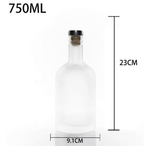 Bouteille en verre transparente élégante <span class=keywords><strong>de</strong></span> 750 ml pour spiritueux, vodka, gin, <span class=keywords><strong>rhum</strong></span>, whisky et autres boissons alcoolisées - Product Image 5