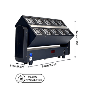 Igracelite ไฟแฟลช350วัตต์, ไฟ LED หัวเคลื่อนที่แบบ3-in-1 10X25W ลำแสง RGBW + 160x0.3W rgbya WASH + 96x1W Strobe สำหรับ DJ <span class=keywords><strong>Club</strong></span> - Product Image 4