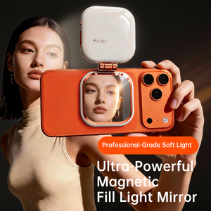 Lampe d'appoint magnétique télescopique ultra-mince pliable avec perles LED ultra-lumineuses, miroir pour téléphone, température de couleur réglable, longue autonomie de la batterie - Product Image 1