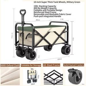 Carrito de Picnic portátil, mango telescópico, carro para acampar al aire libre, carrito pequeño plegable, almacenamiento, herramientas de compras, actividades al aire libre - Product Image 2