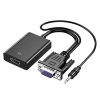 Adaptador VGA a HDMI con Audio para Conectar Computadora de Escritorio/Portátil a Monitor; Cable Convertidor de Alta Definición