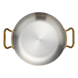 Plat de service en cuivre martelé avec poignées dorées, plat rond en acier inoxydable, passe au lave-vaisselle, design moderne - Product Image 2