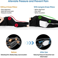 Support dorsal pour les dormeurs latéraux, oreiller en mousse à mémoire de forme pour les genoux, pour la sciatique orthopédique, l'alignement des jambes, des hanches et de la colonne vertébrale, oreillers de grossesse pour le corps