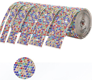 Tiras de diamantes de imitación autoadhesivas de fusión en caliente Crystal <span class=keywords><strong>AB</strong></span>, cinta de vidrio DIY, pegatina de Stass con purpurina, rollo de cinta para regalo - Product Image 2