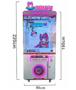 Kotak Super panas Kawaii mesin cakar derek Token digunakan jaringan dioperasikan koin mesin cakar derek kubus sedang untuk dijual