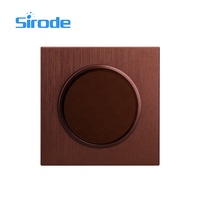 Interrupteur mural standard européen 250V marron 2 bandes 2 voies interrupteurs et prises électriques d'éclairage mural pour la maison