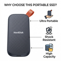 Dernier Disque Dur Externe Portable 1 To SSD, Disque Dur Externe 1 To 2 To 4 To PSSD pour Tous Ordinateurs Portables