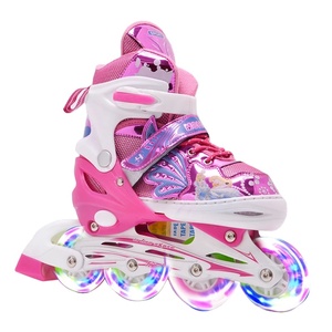 <span class=keywords><strong>Pattini</strong></span> in Linea <span class=keywords><strong>Rosa</strong></span> Lampeggianti Regolabili alla Moda con Ruote in Gomma per Bambine, <span class=keywords><strong>Pattini</strong></span> a Rotelle con Ali - Product Image 1