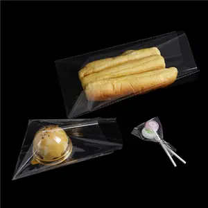 Şeffaf düz açık üst şeker çanta OPP CPP plastik şeffaf torba küçük iş malzemeleri ısı sızdırmazlık Loaf ekmek paketleme poşeti