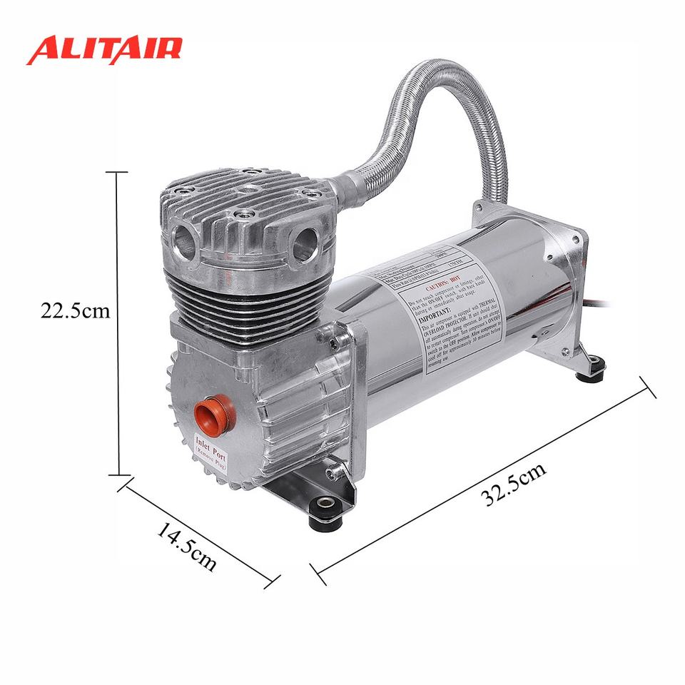 air Suspension Compressor 480C DC12V Air Compressor Chrome for Air Horn ...