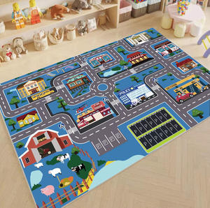 DaiRui <span class=keywords><strong>Tapis</strong></span> de sol pour jeu de stationnement pour enfants <span class=keywords><strong>Tapis</strong></span> pour garçons <span class=keywords><strong>Tapis</strong></span> de voiture Cartoon Road Track <span class=keywords><strong>Tapis</strong></span> d'allée - Product Image 4
