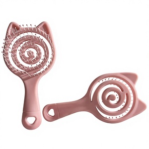 Cepillo de pelo con orejas de gato, diseño en espiral, ventilado, desenredante, masajeador, con cojín de aire, para niños y mujeres, antiestático, para cabello húmedo o seco, herramienta de peinado. - Product Image 2