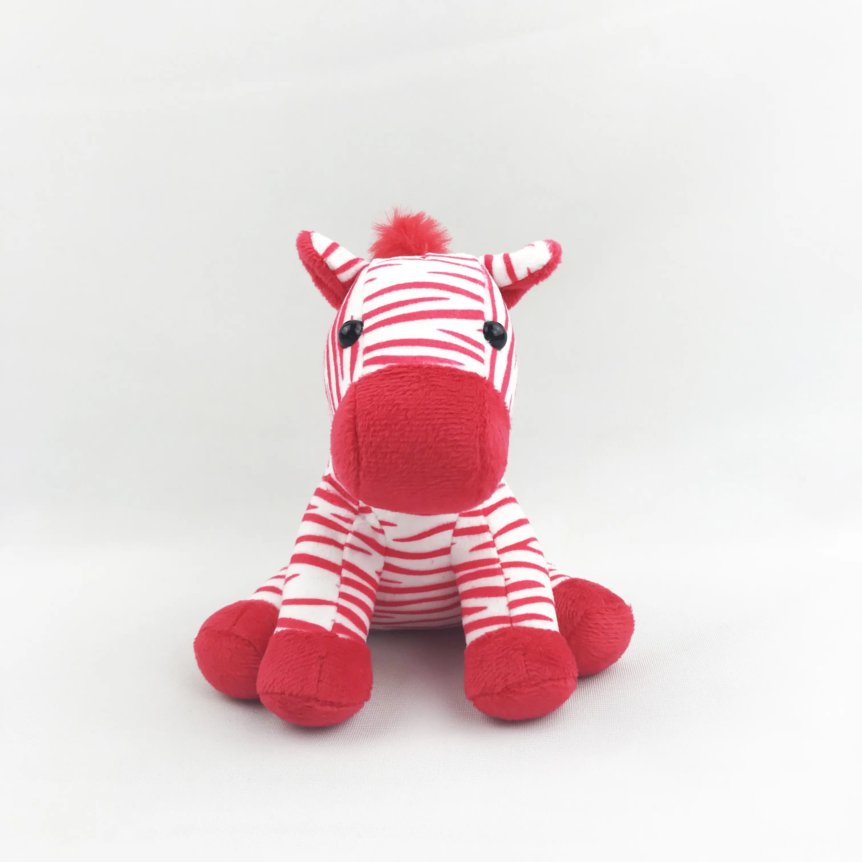Farcito animali di peluche cavallo giocattolo personalizzato stampa di trasferimento red zebra