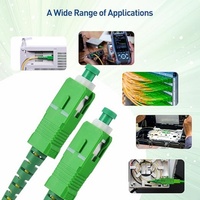 Cable de Fibra Óptica SC/ACP de 10 Pies, Revestimiento de PVC, Blindado Industrial, Monomodo, para Internet de Alta Velocidad (9/125m OS1/OS2)