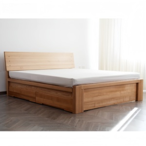 Giường ngủ hộp lò xo gỗ tối giản phong cách Bắc Âu - Khung gỗ chắc chắn, có thể điều chỉnh độ cao, thân thiện với môi trường, bền bỉ, tiết kiệm không gian cho phòng ngủ - Product Image 6