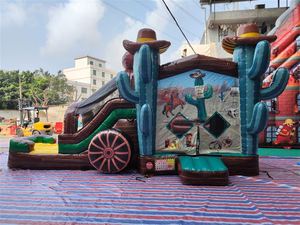 Videur de <span class=keywords><strong>château</strong></span> gonflable de style commercial du Mexique avec toboggan Combo Western cowboy Bouncy Castle Jumper Bounce House <span class=keywords><strong>à</strong></span> <span class=keywords><strong>vendre</strong></span> - Product Image 2