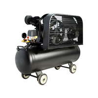 Compresseur d'air à piston haute pression industriel à entraînement par courroie, réservoir de 60 litres, refroidi par air, portable, 170 L/min