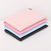 MOQ100 Tas Clutch Kulit PU Mewah Berembos Jahitan Rapi Dompet Persegi Panjang Tipis untuk Wanita Logo Cetak Kustom Kantong Portabel