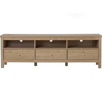 Mueble de TV Independiente Moderno RHODES de 1.8m en Color Roble Natural, Fabricado en Malasia, con Acabado Laminado Sin Juntas, para Almacenamiento de Equipos Multimedia en la Sala de Estar