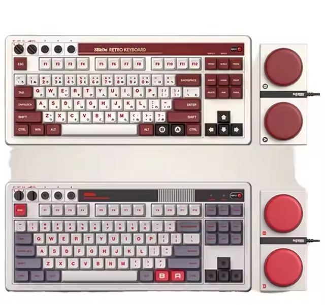 Original 8BitDo Retro 108 N Edition Gray Mechanical Keyboard Kailh BOX White V2 PBT Keycaps Programmable Super Buttons