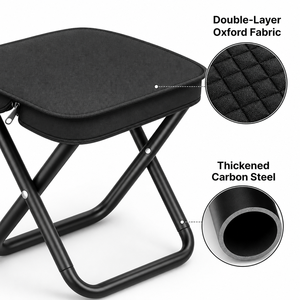 Tabouret pliant léger et portable en Oxford et <span class=keywords><strong>acier</strong></span> au carbone, mobilier d'extérieur pratique, chaise de jardin pliable pour la pêche - Product Image 3