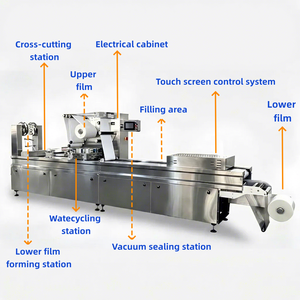 Machine d'emballage sous vide à film étirable entièrement automatique certifiée CE ISO pour viande séchée, saumon, fromage, saucisses, personnalisable - Product Image 4