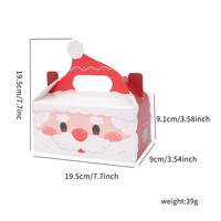 Boîte à gâteaux de Noël pliable en papier, best-seller transfrontalier, forme cabas, style dessin animé mignon et adorable pour Noël