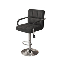 Tabouret de bar moderne et minimaliste réglable avec accoudoirs, structure métallique pour usage domestique et commercial, tabouret de bar haut