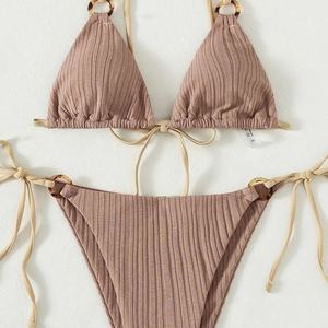 Traje de Baño OUTPACE Clásico de Corte Minimalista con Lazos, Tejido Acanalado Suave, Fabricante de Trajes de Baño - Product Image 5