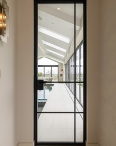 Portes doubles en acier modernes à profil solide W40 pour hôtels Isolateur haute performance Métal horizontal magnétique à rupture thermique - Product Image 1