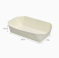 Boîte en carton rectangulaire blanche à ouverture supérieure, jetable, pour emballage à emporter de snacks frits, desserts, gâteaux, personnalisable