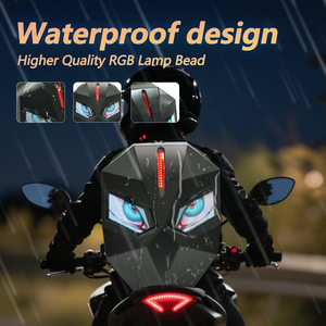 Sac à dos de moto Knight à coque rigide imperméable avec écran LED, animations RGB pleine couleur, yeux clignotants, sac de casque, grande capacité - Product Image 4